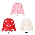 thumbnail image 3 of XBASW Toddler Baby Girls Heart Sweater Button Knitted Sweater Cardigan Kid Fall Cardigan Sweater for Kids 2-7T, 3 of 7