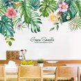 thumbnail image 4 of Pegatinas De Pared De Flores Tropicales Rojo Verde Etiqueta Decorativa De Plantas Hojas Verdes Decoración De Pared Diy Arte De La Pared Mural, 4 of 5