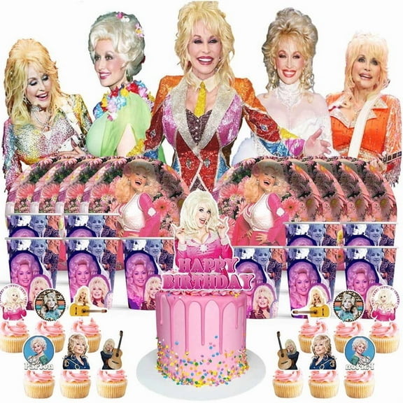 Parton Birthday Cups Party Supplies Decor Backdrop Paper Plates Fans Decorations Banner