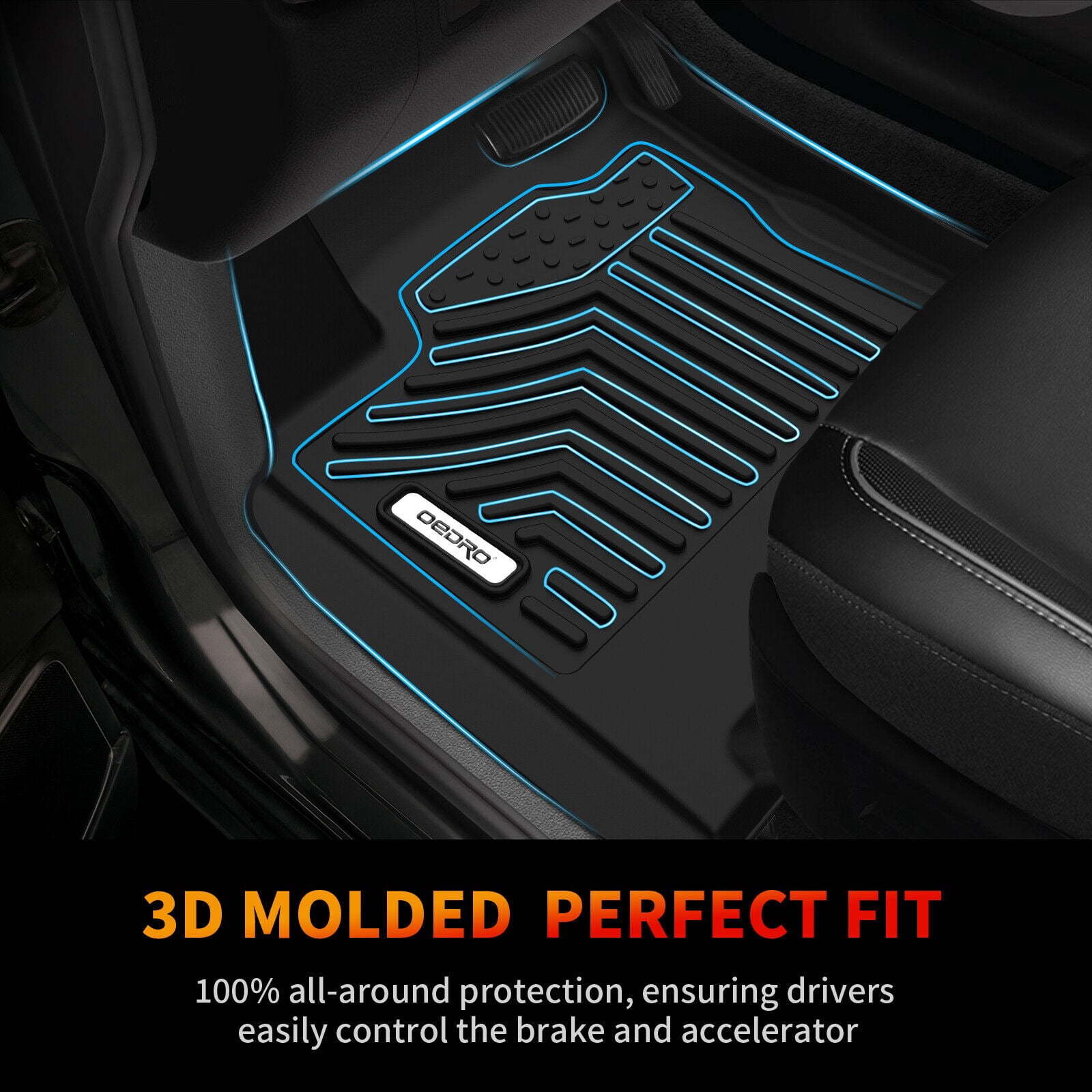RVNI Floor Mat 3 Row compatible with 2014-2020 Infiniti QX60 2013-2020 Nissan Pathfinder TPE All-Weather