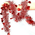 thumbnail image 5 of Valentines Day Garland 10FT/16.4FT/33FT/50FT Valentines Day Decor Red Heart Tinsel Garland Metallic Glitter Hanging Garland Valentines Decorations for Home Mantel Indoor Outdoor Wedding Galentines Pa, 5 of 9