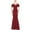 Wine, variant on Kaemgyyd Cocktail Dresses for Women off the Shoulder Ruffle Party Dress Elegant Bodycon Short Sleeve Maxi Dresses