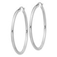 thumbnail image 2 of Sterling Silver Rhodium-plated 2.5mm Round Hoop Earrings, 2 of 3