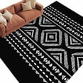 thumbnail image 3 of 5x7 Area Rugs, Black Boho Geometric Non-Skid Rubber Backing Large Rectangle Rugs - Living Room Bedroom Home Office, Vintage Southwestern Stripes Indoor Floor Mat Carpets Washable Rug, 3 of 9