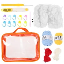 IDEANATEGRATE 8Set Starter Crochet Kit for Handicraft Enthusiasts Penguin Decor Multi Colored Woolen Yarn
