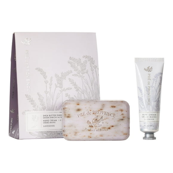 Colección de set de regalo Pre de Provence, barra de jabón de 150 gramos y crema de manos de lavanda de 1 fl oz (5319)