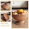 thumbnail image 4 of Fruit Bowl for Kitchen Counter, Woven Storage Basket, Scalloped Basket, 10 in Medium, Natural Rattan, Produce Storage, Dining Table Centerpiece, 1 Pc, 4 of 6