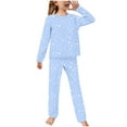 thumbnail image 3 of WRKEKC Kids Winter Outfits for Girls Boys 2-14 Years Star Print Long Sleeve Top and Pants Two Piece Cozy Fall Loungewear Set, 3 of 4