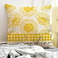 thumbnail image 4 of Hello Sweet Summer Sunflower Decorative Throw Pillow Covers 20 x 20 Set of 4, Bless Our Home Sunshine Cushion Case Decor, Yellow Flowers Buffalo Plaid Farmhouse Seasonal Sofa Couch Decoration, 4 of 5