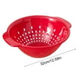 thumbnail image 2 of Small Colander, 10.98 inch Plastic Colander Bowl with Handle,Mini Colander for Kitchen, Small Colander Strainer for Fruits Vegetables Food, Round Colander Bowl with Holes, Vegetables Fruits Basket, 2 of 6