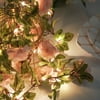 Efavormart 7FT | 20 LED Blush/Rose Gold Artificial Rose Flower Garland, Warm White Battery Operated Fairy String Lights