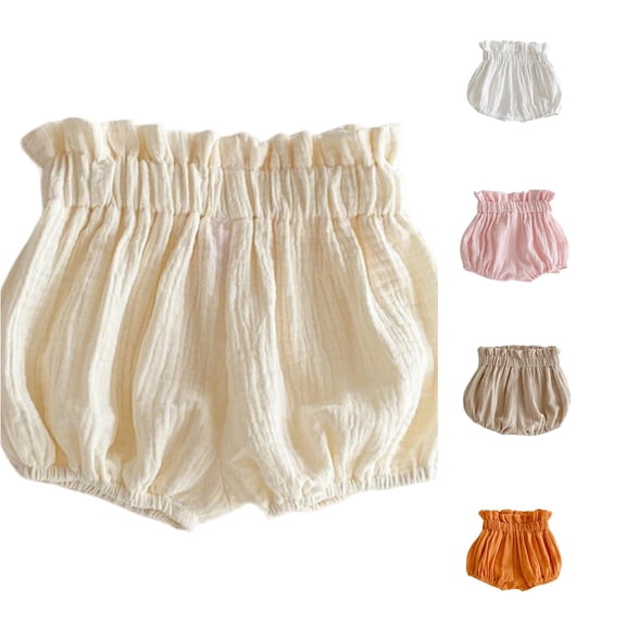 TBWNWG Breathable Girls Summer Shorts Soft Pants Elastic Waist Easy Change Toddler Casual Wear,Sizes 0-6 Months