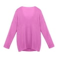 thumbnail image 5 of Odeerbi Winter Knit Sweaters for Women 2025 Solid Color Loose V Neck Sweater Single Breasted Sweater Tops Cardigan Coat Hot Pink, 5 of 7