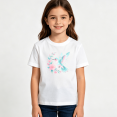 thumbnail image 2 of Girls Graphic Tees Hummingbird Flower Kids T Shirt Watercolor 100% Cotton Short Sleeve Soft Tops 4-13Y, 2 of 5