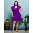thumbnail image 2 of Plus Size Mandarin Collar Faux Wrap Dress, 2 of 10