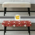thumbnail image 6 of POLERO Santa Gift Print Bench Covers Slipcover Merry Christmas Decor Stretch Bench Cushion Cover with Elastic Band Rectangle Chair Cover for Home Patio, Living Room, 6 of 7