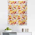 thumbnail image 1 of Rowan Tapestry, Ripe Rowan Bunch of Berries with Falling Dried Leaves Fall Nature Theme, Fabric Wall Hanging Decor for Bedroom Living Room Dorm, 5 Sizes, Pale Blue Yellow Red, by Ambesonne, 1 of 1