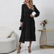 thumbnail image 2 of Womens Elegant Long Sleeve Midi Dress Belted Party Wedding Guest Office Dresses, 2 of 5
