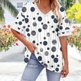 thumbnail image 4 of Bixock Maternity Tops Plus Size V Neck Short Sleeve Loose Pregnancy Blouse Casual Maternity Shirt Summer Maternity Clothes, 4 of 6