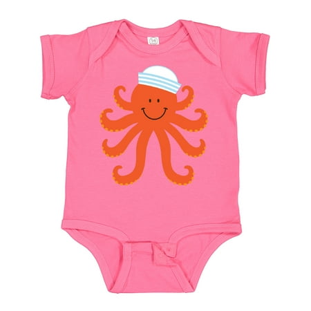 

Inktastic Orange Octopus Cute Sea Creature Nautical Gift Baby Boy or Baby Girl Bodysuit