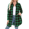 thumbnail image 3 of Cueply Womens Flannel Shirts Plaid Shacket Long Sleeve Button Down Collared Jacket Coats with Pockets, 3 of 6