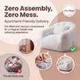 thumbnail image 4 of Homall Bean Bag Chair, Oversized Bean Bag Couch with Shredded Sponge Filler, Pumpkin Shaped Large Floor Sofa for Gaming, Reading, Relaxing in Living Room and Bedroom (Beige), 4 of 7