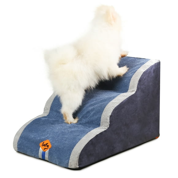Laifug Dog Stairs for Small Dogs, 3-Step Pet Stairs for High Beds with Non-Slip Bottom, Blue