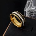 thumbnail image 4 of 8mm Mens Silver/Gold Black Band Stainless Steel Engagement Ring Size 7-10, 4 of 8