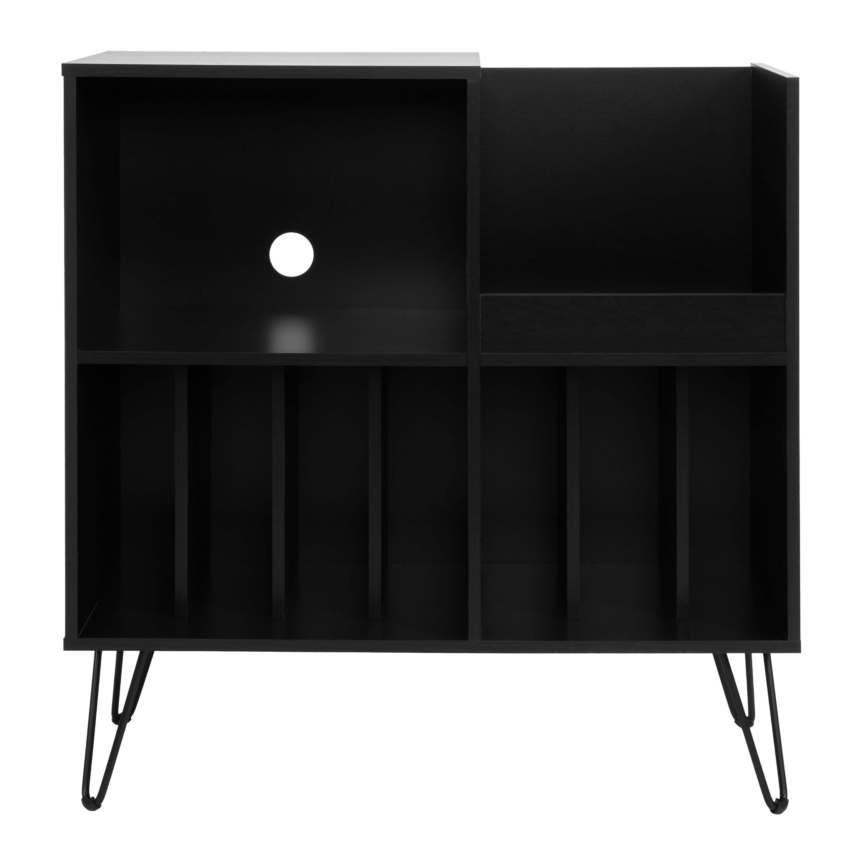 CorLiving Vintora Large Engineered Wood Open Shelved Turntable Media Stand