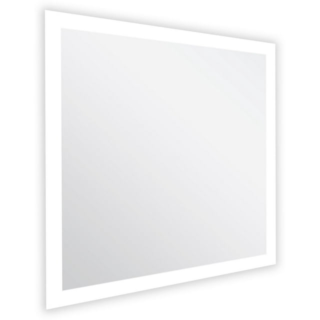 American Imaginations 24-in. W Square Aluminum Wall Mount LED Backlit Mirror In Aluminum Color AI-28693