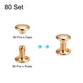 thumbnail image 3 of Uxcell 80Sets Double Cap Rivet 6x6mm Carbon Steel Round Head Snap Studs, Light Gold, 3 of 7