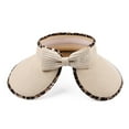 thumbnail image 2 of Fesfesfes Sun Visor for Women Summer UV Sun Protection Wide Brim Visor Empty Top Cap Leopard Print Edge Beach Cap with Bow, 2 of 2