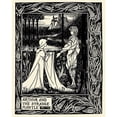 thumbnail image 2 of Beardsley, Aubrey 12x14 Black Modern Framed Museum Art Print Titled - Morte DArthur 1893 - Arthur and the Strange Mantle, 2 of 4
