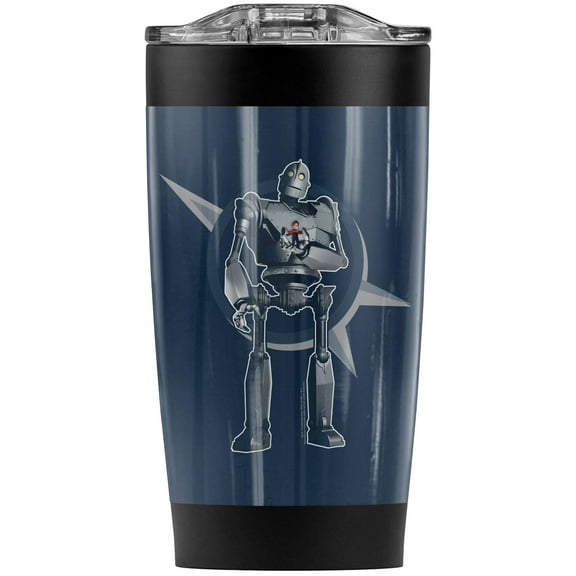 The Iron Giant/A Boy And His Robot Stainless Steel Tumbler 20 oz Coffee Travel Mug/Cup, Vacuum Insulated & Double Wall with Leakproof Sliding Lid | Great for Hot Drinks and Cold Beverages