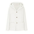 thumbnail image 4 of Quinlirra Jackets for Women 2025 Women Hooded Sweater Coat Winter Warm Wool Zipper Coat Long Sleeve Outwear XL White, 4 of 6
