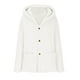 thumbnail image 4 of Chaqueta Wancir para mujer, de franela con forro de sherpa, abrigo cálido de gran tamaño con capucha y botones de polar, 4 of 6