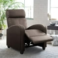 thumbnail image 3 of Vineego Home Theater Recliner with Massage, Faux Leather, Brown, 3 of 8