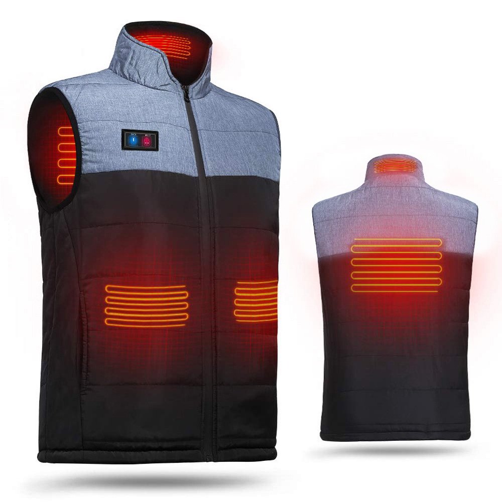 Winter Unisex Adjustmen USB Electric Heating Suit Warm Down Sleeveless