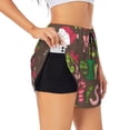 thumbnail image 1 of Balery Ho Ho Ho Merry Christmas Pantalones cortos deportivos para mujer con forro y dos bolsillos, elásticos, para entrenamiento, gimnasio, yoga-XX-Large, 1 of 7