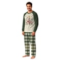 thumbnail image 3 of Matching Family Christmas Pajamas Set, Jesus Tree Pattern Raglan Tops Plaid Pants, Black Holiday Sleepwear Mens Loungewear Sets, 3 of 5
