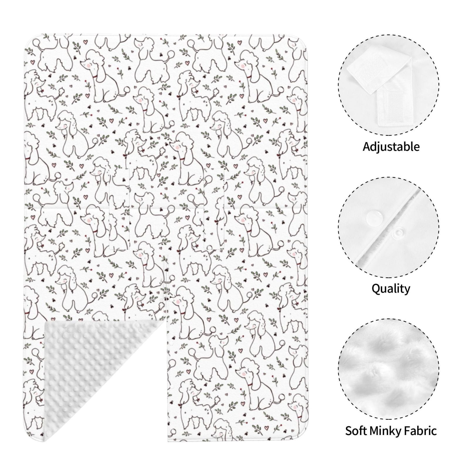 Naloa Poodle Dog Baby Car Seat Cover, Breathable Baby Carrier Cover, Multiuse Baby Carrier Cover & Nursing Breastfeeding Cover