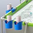 thumbnail image 4 of Hanging Cup Holders Drainable Splashproof Drink Caddy Plastic Storage Rack for above Ground Pools Hot Tub Decks Rail Patio Use, Blue, JKODE, 4 of 6