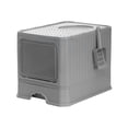 thumbnail image 1 of kusrkot Enclosed Cat Toilet Kitty Litter Pan Kitty Litter Tray Hooded Cat Litter Box, 1 of 9