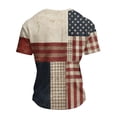 thumbnail image 3 of CIENVNSTG Men's 250th Anniversary Patriotic T-Shirt Patchwork USA Flag Print Casual Tee Red M, 3 of 3