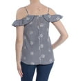 thumbnail image 2 of GYPSIES & MOONDUST Womens Black Cold Shoulder Check Casual Top Juniors XL, 2 of 2