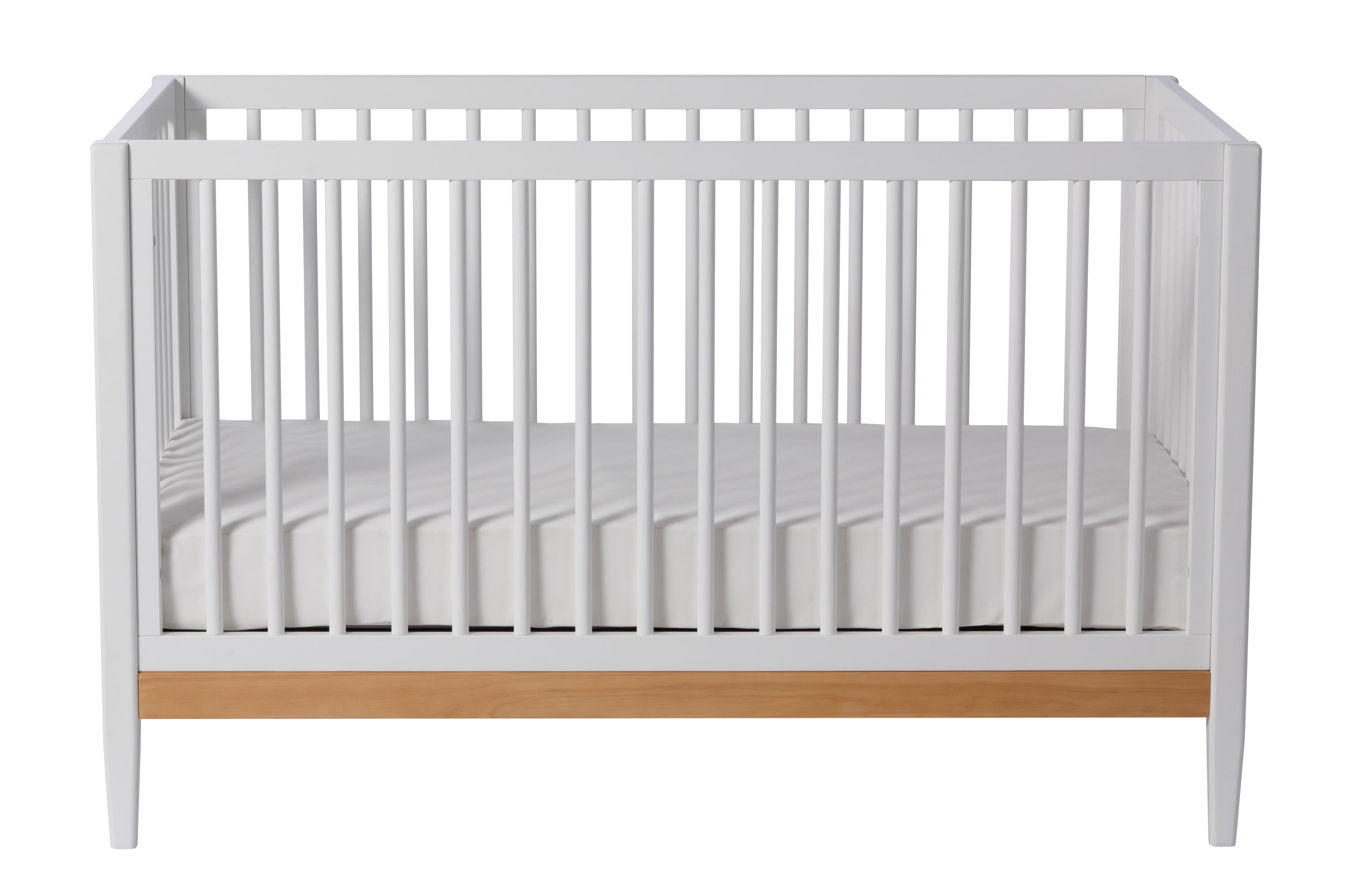 Little Seeds Clover 4-in-1 Convertible Baby Crib, True White/Natural