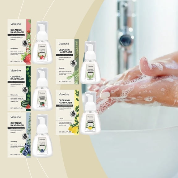 Viareline Foaming Hand Sanitizer (Blueberry Flavor) Gentle Cleansing, Soothing Decontamination, Moisturizing Care Hand Cleansing Foam