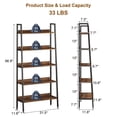 thumbnail image 3 of Bingirl 5 Tier Bookshelf Narrow Home Office Book Shelf Display Rack Rustic Brown Storage Organizer with Open Shelves with Metal Frame for Bedroom Kitchen Living Room, 3 of 7