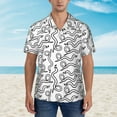 thumbnail image 2 of Sikiie Hand Drawn Snake Print Men's Hawaiian Shirt, Summer Beach Button Pocket Short Sleeve T-Shirt,X-Large, 2 of 7