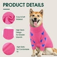 thumbnail image 4 of Kuoser Dog Sweater, Turtleneck Pet Sweatshirt, Thick Doggy Winter Clothes for Fall Xmas, Pink, XL, 4 of 9